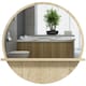 image 1 of kleankin Round Mirror for Wall Makeup Mirror with Shelf Natural Wood Effect