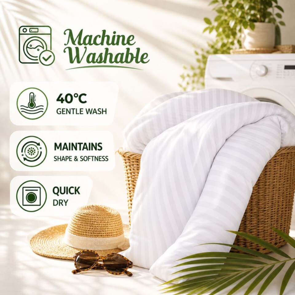 image 1 of Opulent Home Premium 4.5 Tog Summer Duvet - Anti-Allergy Hypoallergenic Hollowfibre Quilt-Double