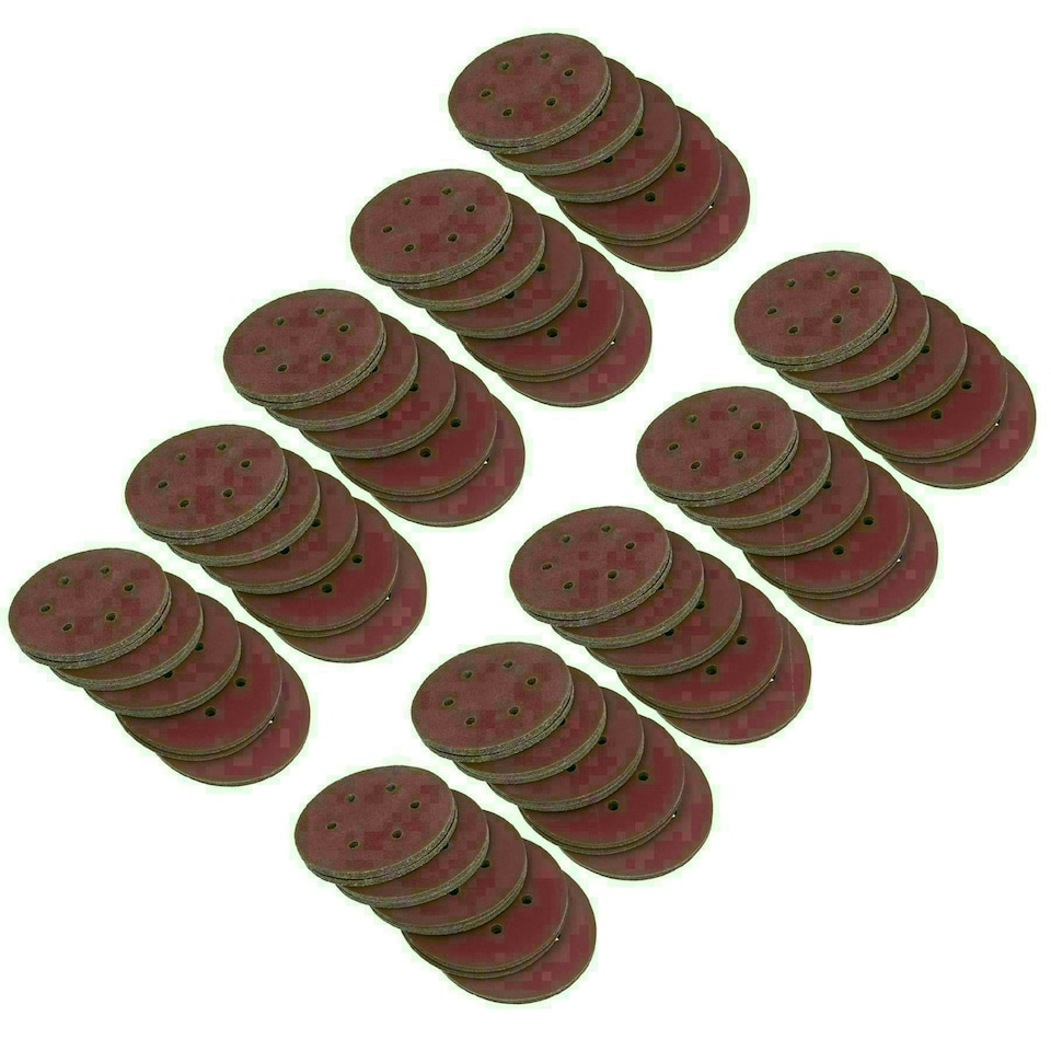 image 1 of 150mm Mixed Grit Hook And Loop Sanding Discs For DA Orbital Sanders 500pk
