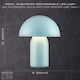 image 7 of Modern Rechargeable Mushroom Table Lamp in Mat Duck Egg with Touch Dimmer Button | Blue | Duck Egg | 1