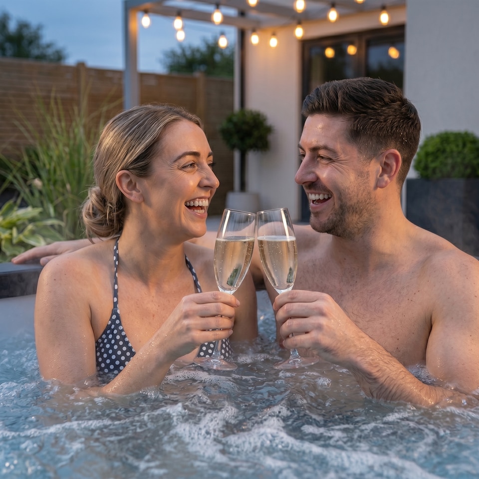 image 1 of Wave Garda 4 Person Eco Foam Hot Tub, Charcoal Black