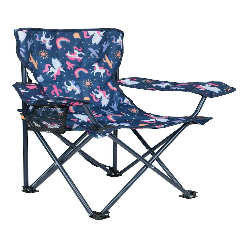 image 1 of Mountain Warehouse Kids Patterned Mini Folding Chair Picnic Outdoor Furniture Blue