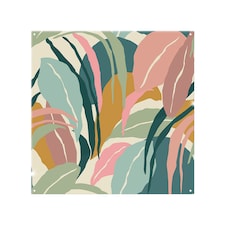 Artistic abstract leaves Designer Splash Back | White