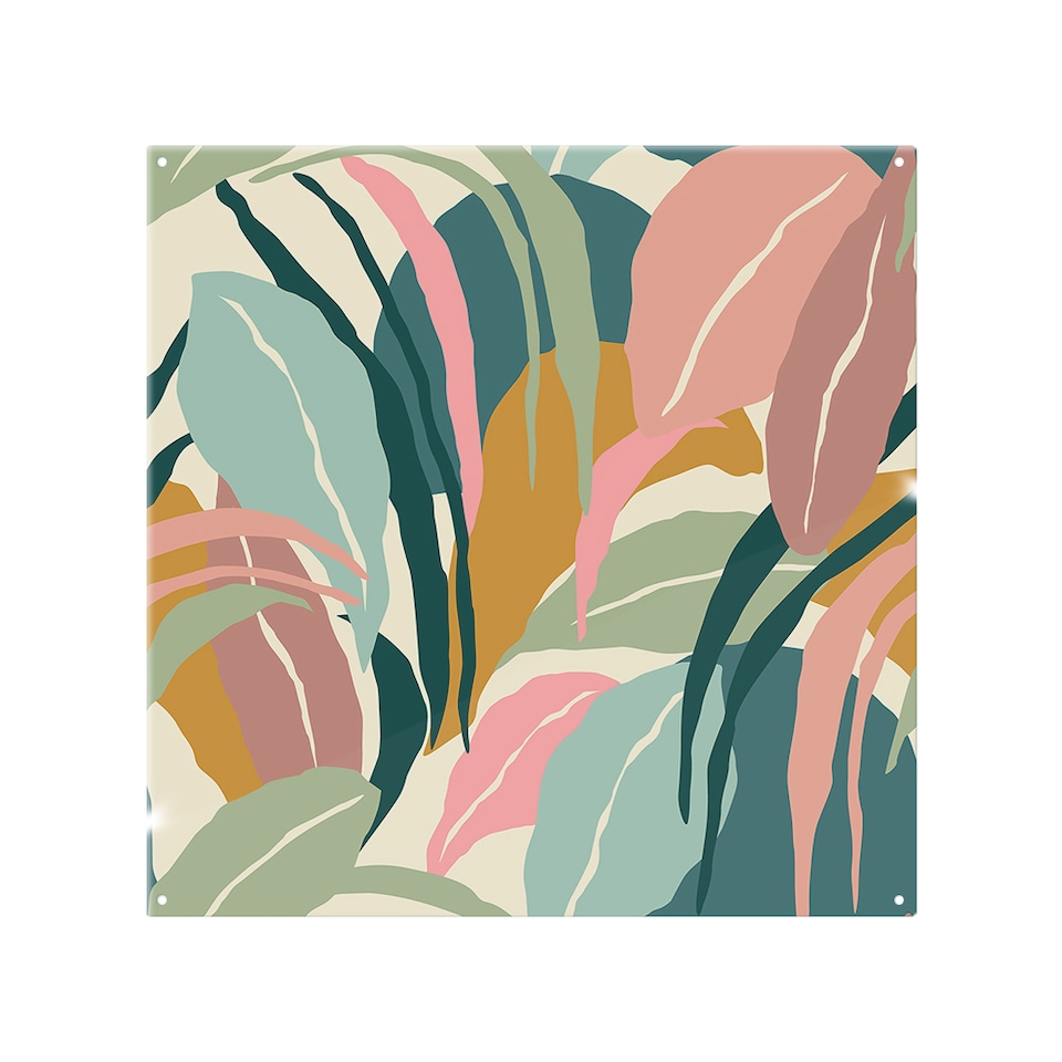 image 1 of Artistic abstract leaves Designer Splash Back | White