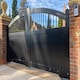 image 2 of Double Swing Gate 3500x1800mm Black - Vertical Solid Infill, Bell-Curved Top | Black | 1