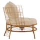 image 3 of Luxurious Gold Finish Chair With Cushion, Fabric Upholstered Arm Chair For Bedroom, Stylish Armchair Gold