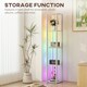 image 4 of HOMCOM RGB LED Floor Lamp with Shelves and Remote Control for Bedroom, Grey Grey