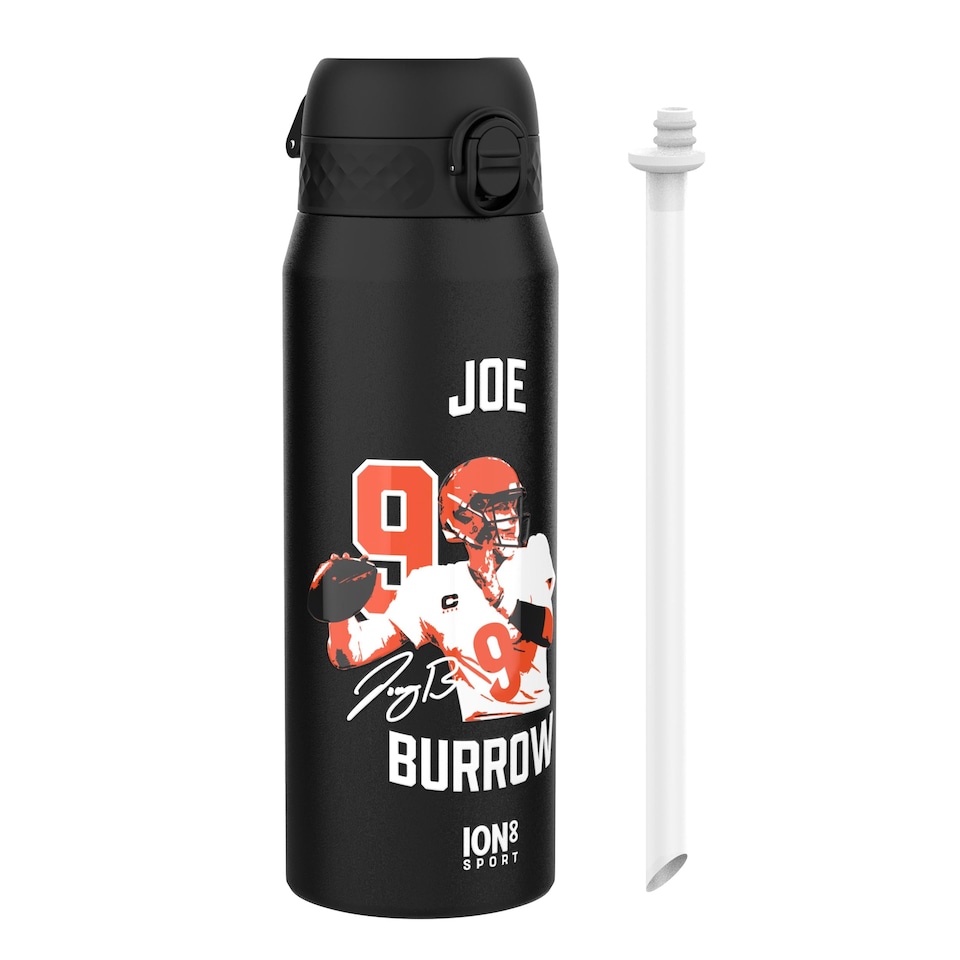 image 1 of NFL x Sports, Vacuum Insulated Steel Bottle, Series, 750ml (24oz) | Black | NFLPA Locked In Joe Burrow | One Size
