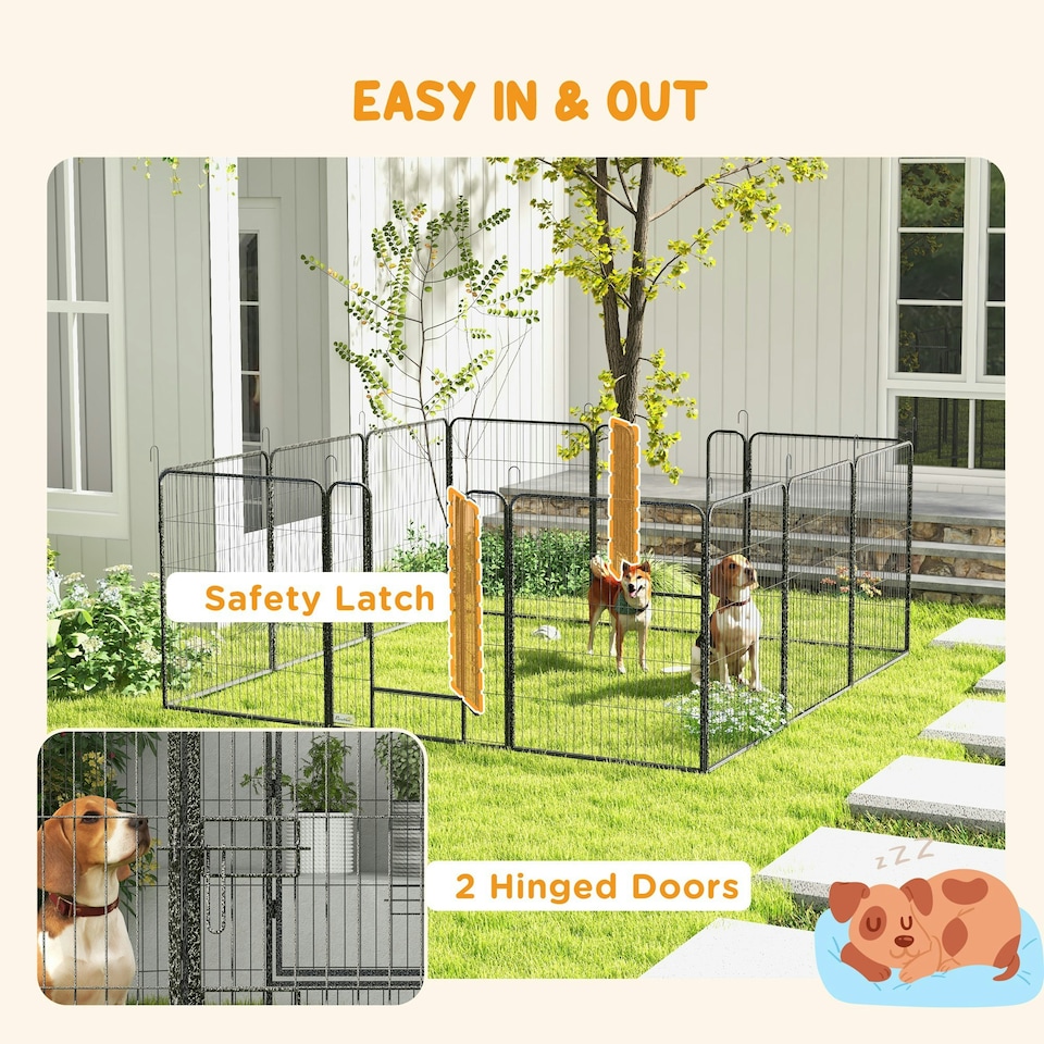 image 1 of Heavy Duty Puppy Play Pen, 12 Panels Pet Exercise Pen, for Indoors, Outdoors