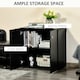 image 3 of HOMCOM Freestanding Storage Cabinet w/ Two Shelves Wooden Sideboard - Black