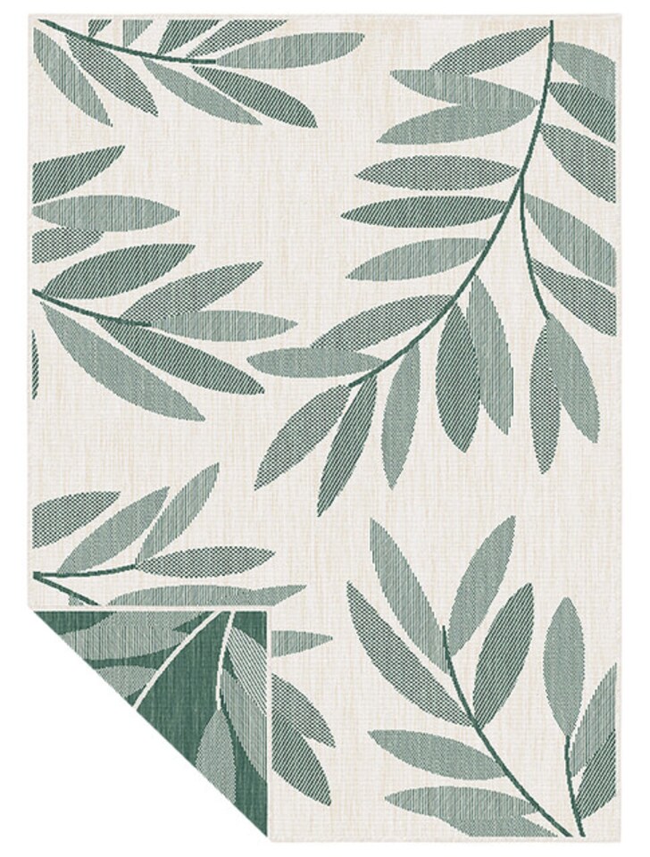 image 1 of Reversible Outdoor Rugs in Trailing Leaves Design Duo Weave Collection