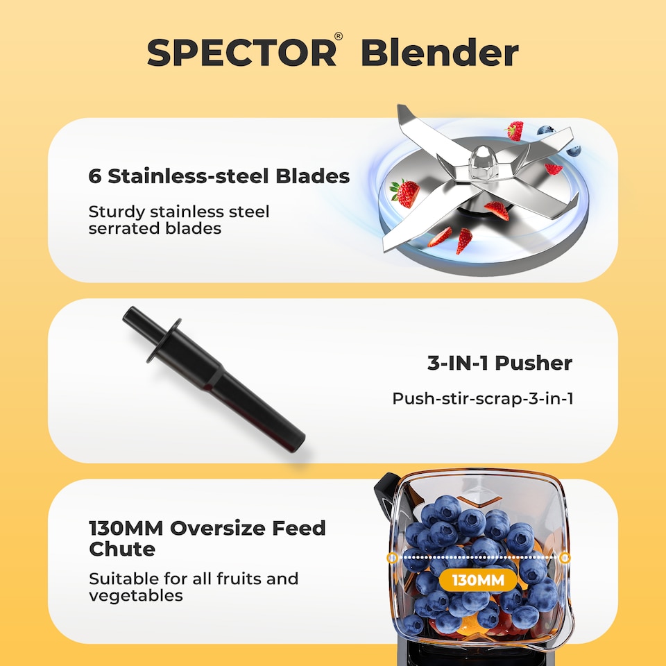 image 1 of Spector 2L Commercial Blender Mixer Food Processor | Black | Black