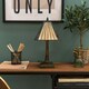 image 3 of ValueLights Tiffany Stained Glass Shade Antique Brass Table Lamp Multi