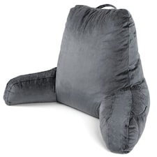Dreamcatcher Grey Reading Pillow Memory Foam Large Bed Cuddle Cushion, Gaming Cushion with Washable Velvet Cover | Grey | Grey | Large | 1