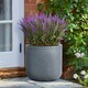 image 10 of Honeycomb Style Green Grey Cylinder Round Outdoor Garden Planter D37.5 H37 cm, 40.9 ltrs Cap.