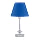 image 2 of Set of 2 Chrome Jewelled Table Lamps with Royal Blue Shades Chrome | Blue
