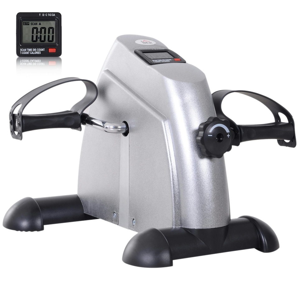 image 1 of HOMCOM Mini Exercise Bike Portable Pedal Manual Machine Indoor Fitness Black