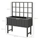 image 7 of Outsunny Wood Raised Planter w/ Trellis Drain Holes Elevated Garden Bed Grey