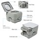 image 3 of HOMCOM 10L Portable Travel Toilet Outdoor Camping with 2 Detachable Tanks Grey