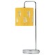 image 1 of First Choice Lighting Chrome Arched Table Lamp with Ochre Fern Cut Out Shade Chrome | Yellow