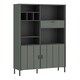 image 1 of Arundel Bookcase 2 Door 1 Drawer in Green/Grey