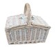 image 2 of Wicker Small White Double Lidded Hamper Basket | White | White | One Size