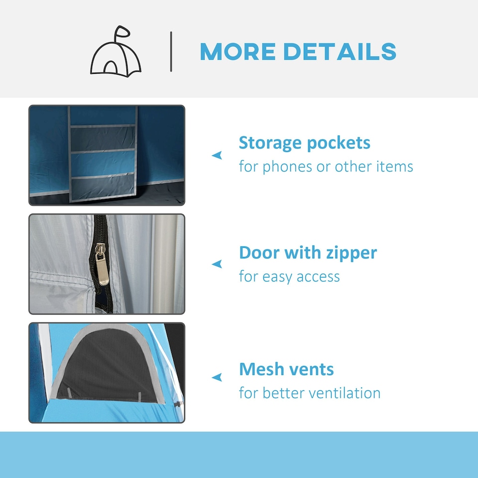 image 1 of Outsunny Camping Tent, Family Tent 4-8 Person 2 Room Easy Set Up, Blue