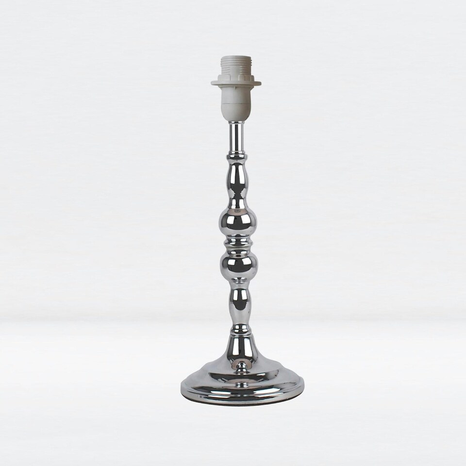 image 1 of First Choice Lighting Set of 2 Chrome Stick Table Lamp Bases with Decorative Stems Chrome