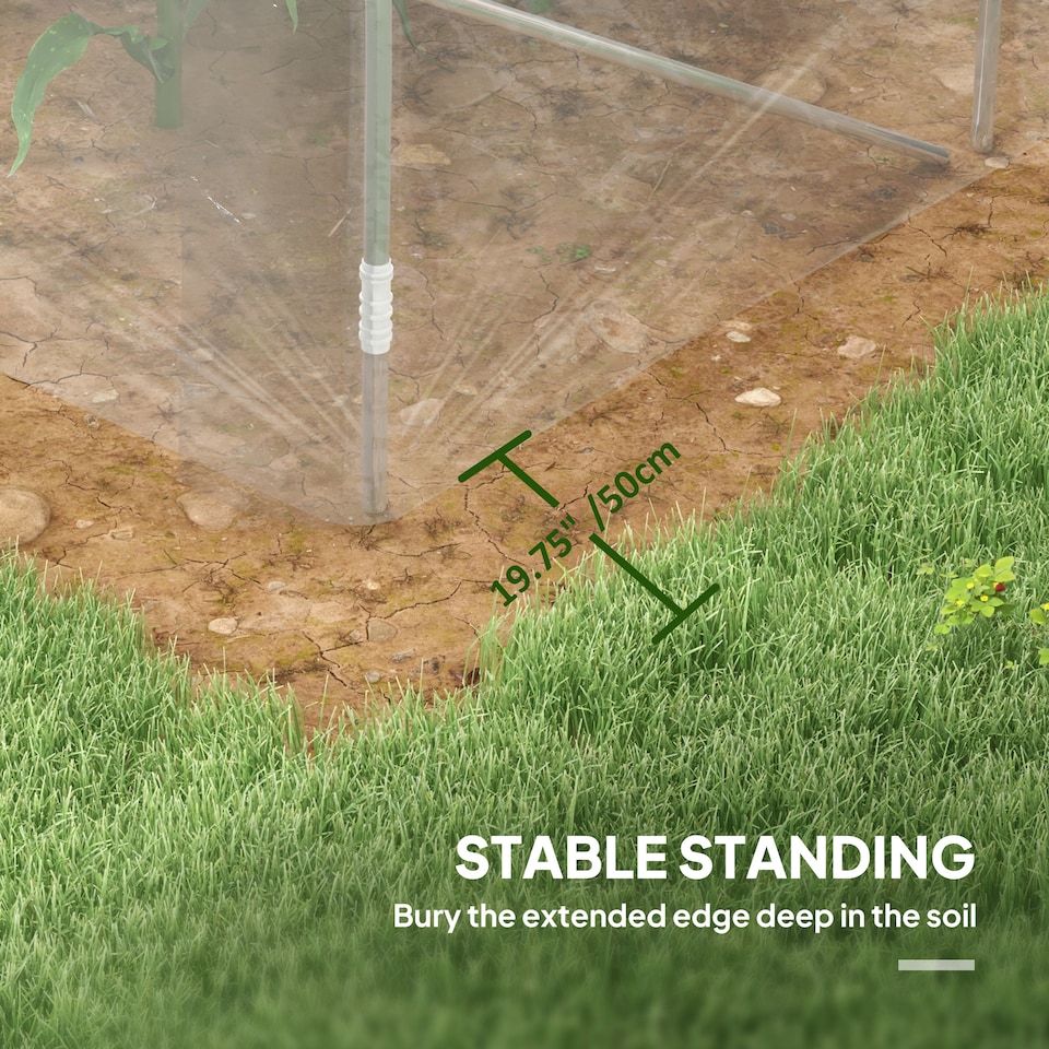 image 1 of Outsunny 3 x 2 x 2m Polytunnel Greenhouse with Door, Galvanised Steel Frame