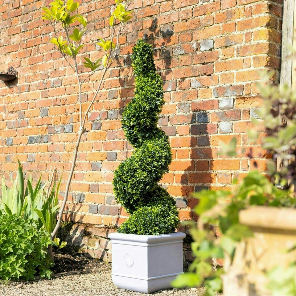 image 1 of Primrose Artificial Grass Topiary Spiral Design Bush 120cm