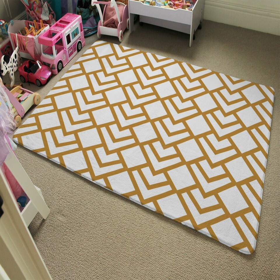 image 1 of Geometric Scales (Rug) Gold | XL: 160x230cm
