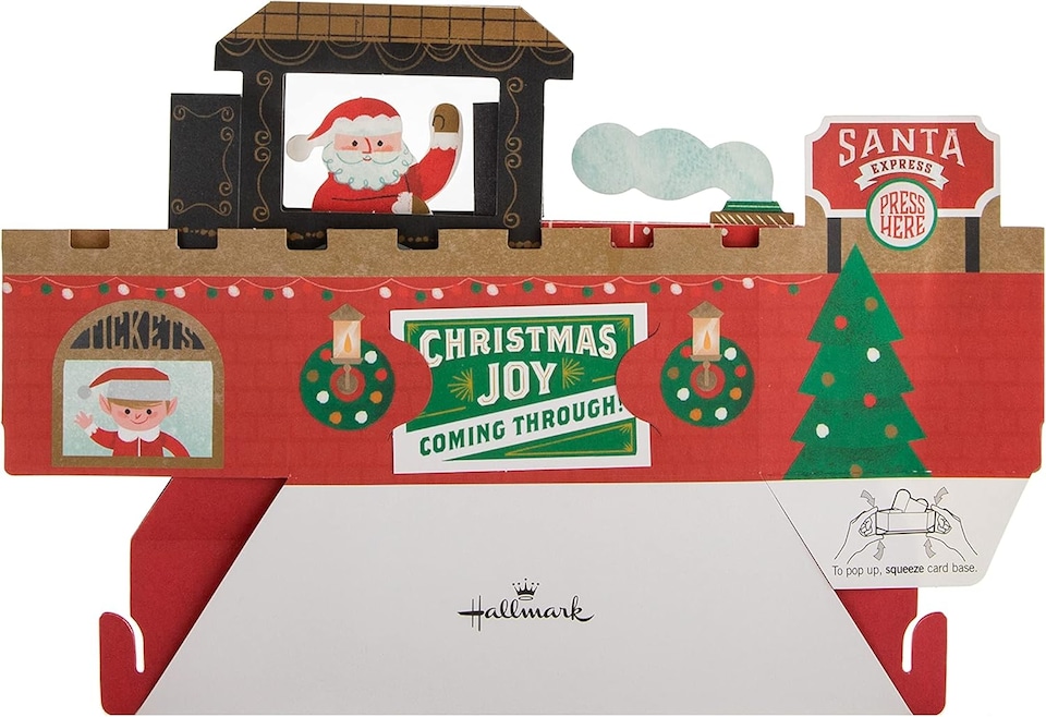 image 1 of Santa's Polar Express Musical Motion Wheel Pop Up 3D Christmas Card