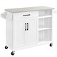 image 1 of Yaheetech Kitchen Island Cart with Stainless Steel Top & Storage