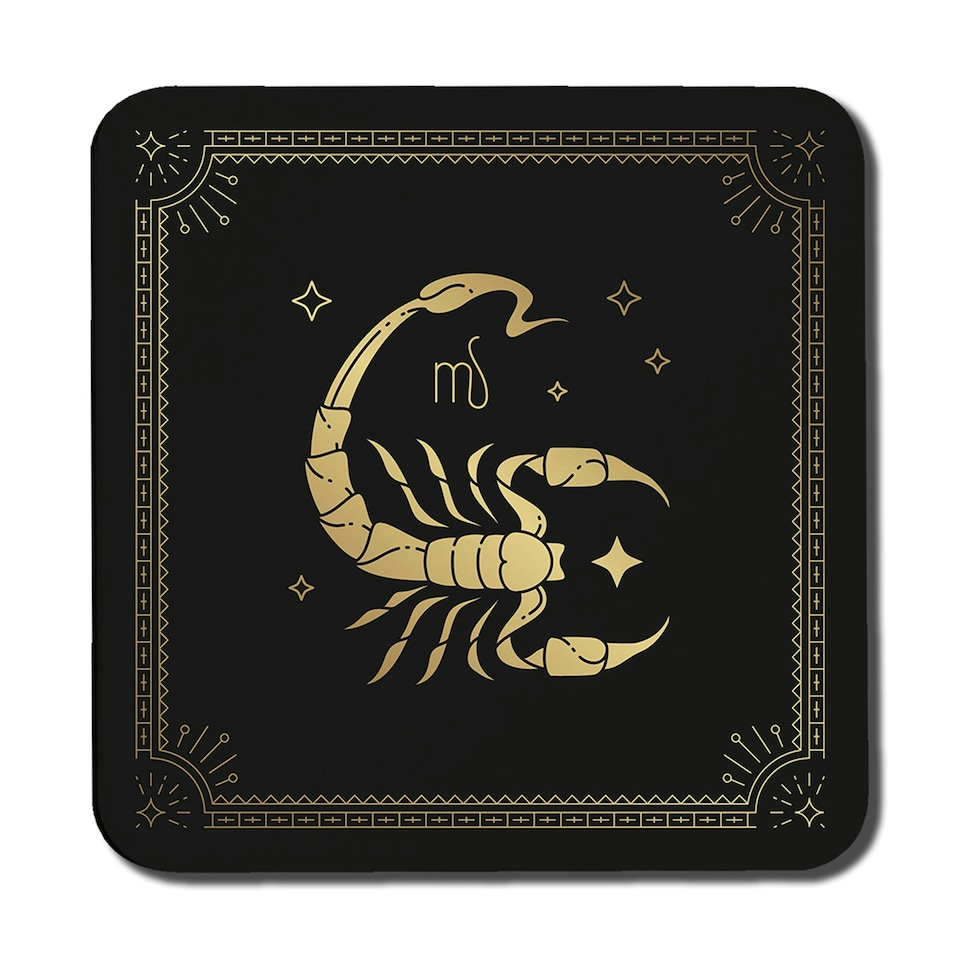 Zodiac scorpio horoscope in black & gold (coaster)