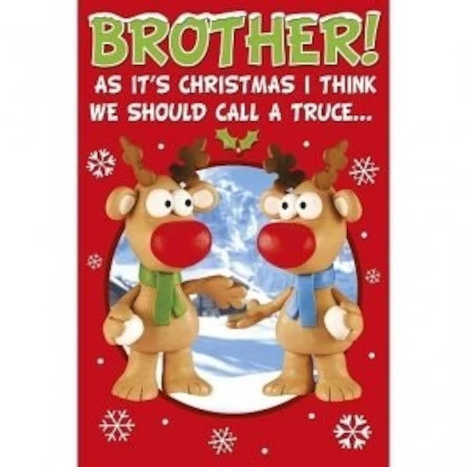 image 1 of Brother at Christmas (Humour) Christmas Card By Wishing Well