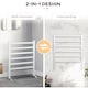 image 4 of HOMCOM Electric Towel Warmer, 6 Bar Aluminum Heated Towel Rail, Wall Mounted & Free Standing Towel Drying Rack for Bathroom, Plug-in, Silver