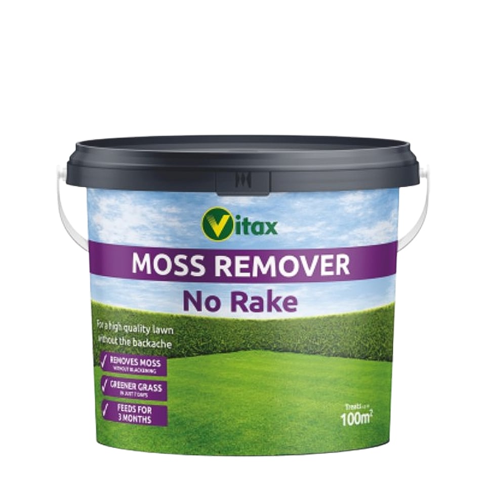 image 1 of Vitax Moss Remover 100 square meter Tub Lawn Fertiliser for Moss Removal & Feeding Greener Lawn No Rake 12 Week Feed UK Lawn Coe