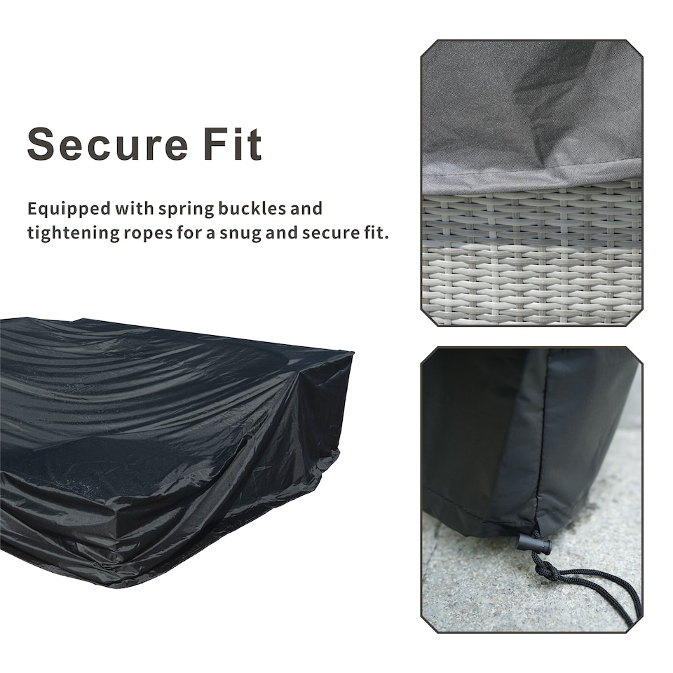 image 1 of Direct Wicker Patio Furniture Cover, 600D Heavy Duty Outdoor Waterproof Furniture Cover