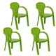 image 1 of Coloured Plastic Kids Chairs Stackable Nursery Indoor Outdoor Party Garden Play | Green | 4 Pcs Green | 4