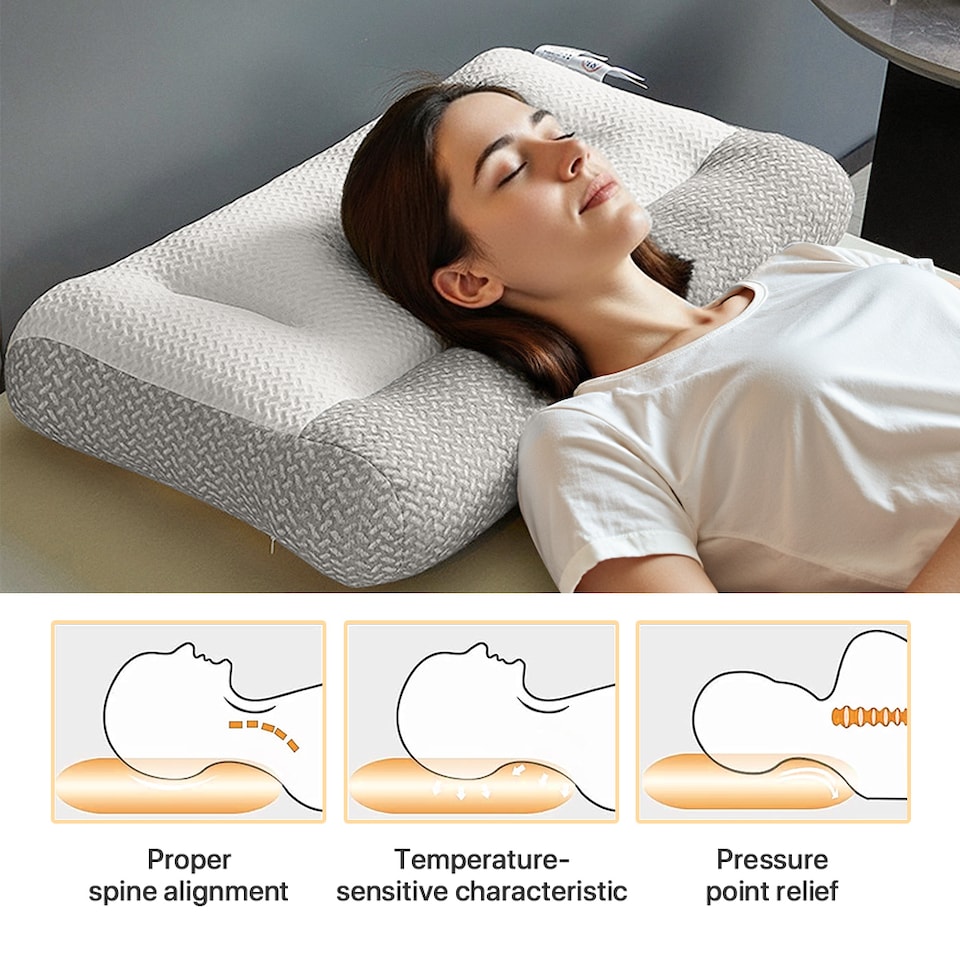 image 1 of Living and Home Ergonomic Orthopedic Support Pillow Insert | White
