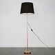 image 2 of ValueLights Modern Floor Lamp In Copper Metal Finish With Black Shade