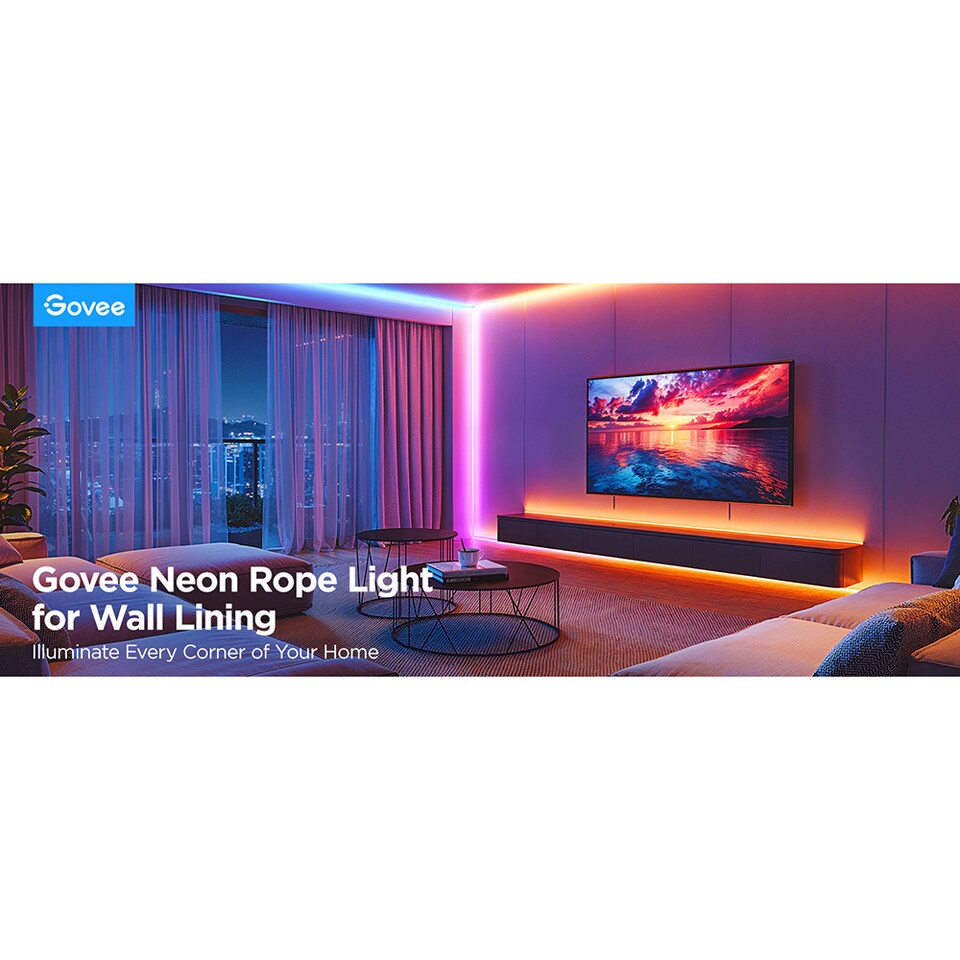 image 1 of Govee H6641 Neon Rope Light for Wall Lining 5M