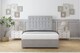image 2 of Sloomy Alabama Silver Plush Divan Bed Base No Drawers With 54 Inch Floor Standing Headboard | Silver | Silver | Single | 1