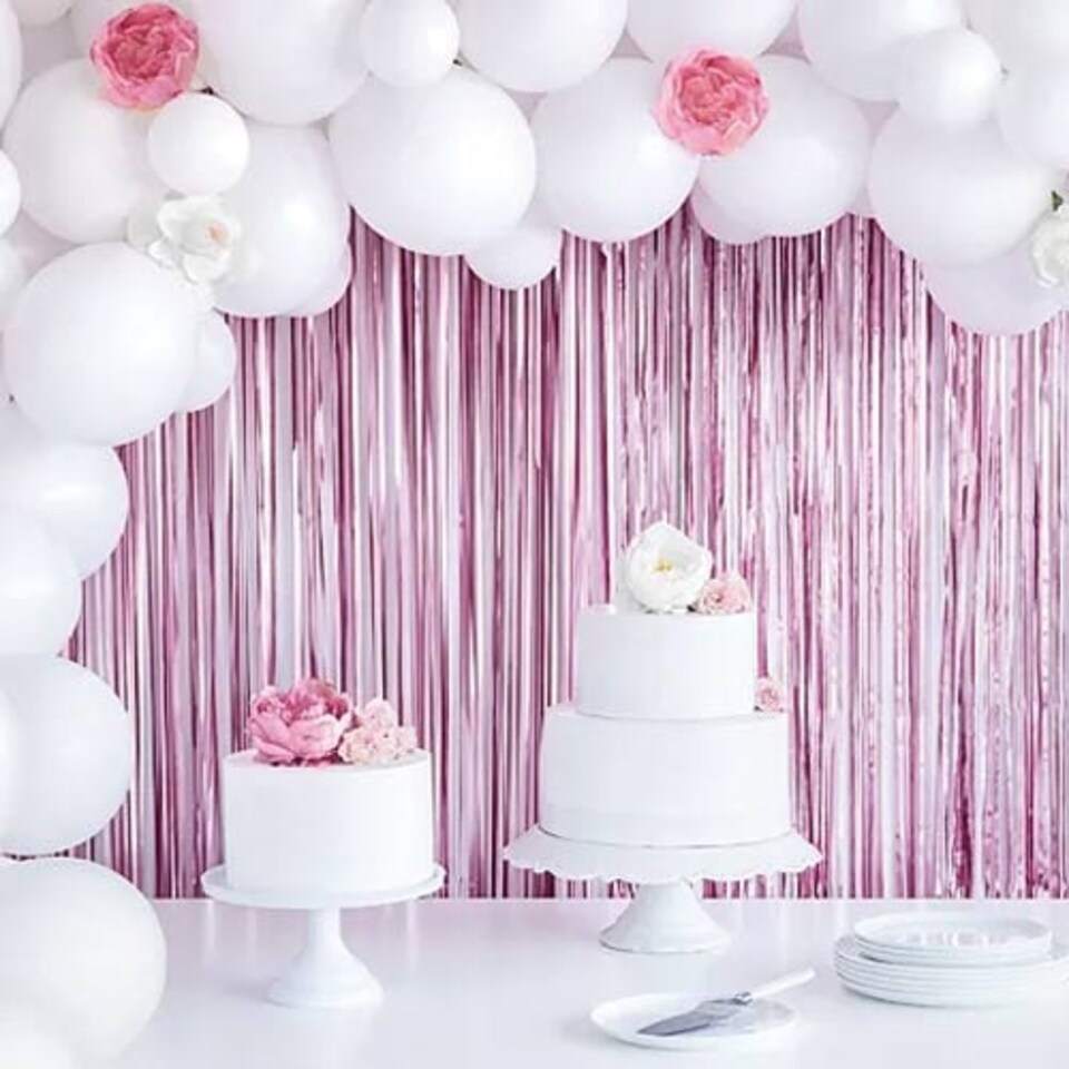 image 1 of Pink Foil Door Curtain Backdrop 92cm x 244cm - Pack of 5