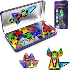 Desire Deluxe Micro Magnetic Tiles Building Blocks Toy STEM Educational Travel Size Magnetics Blocks for Kids Preschool Sensory Montessori Toddler Magnetic Toys for Boys & Girls 3 plus Years Old 28PCS Multicolour