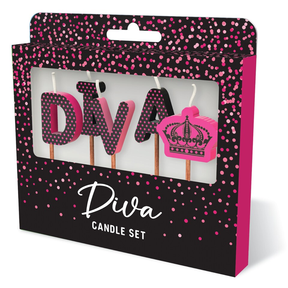 image 1 of Novelty Cake Candle Set - Diva