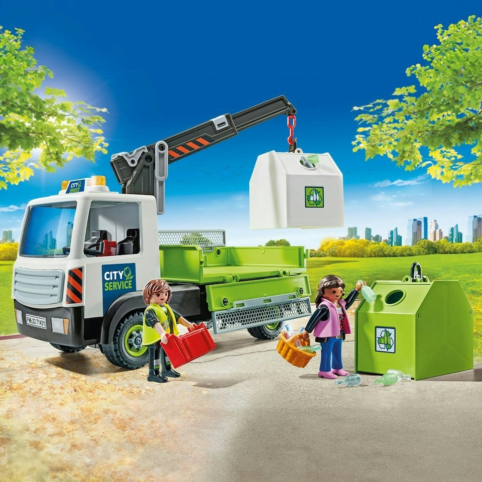 image 1 of Playmobil City Action Glass Recycling Truck