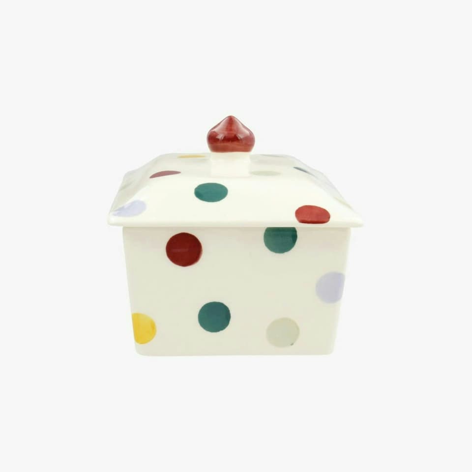 image 1 of Butter Dish: Emma Bridgewater Polka Dot Butter Dish, Ceramic | White