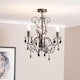 image 2 of ValueLights Viscount 3 Way Black Jewel Chandelier Ceiling Pendant Light | Black
