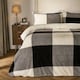 image 1 of OHS Gingham Check Soft Warm Teddy Duvet And Pillowcase Bedding Set Multi | Monochrome | Single
